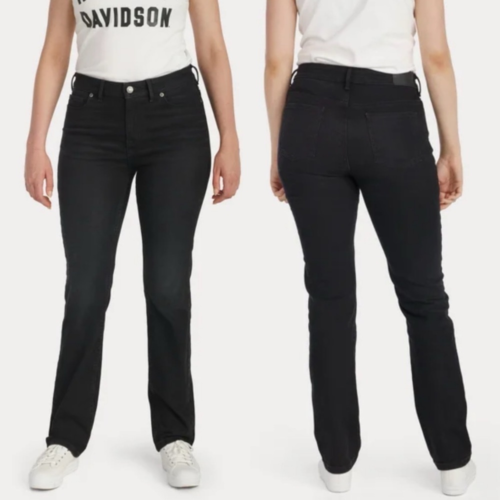 Harley-Davidson Women’s Black Denim High Rise Straight Leg Jeans - 26